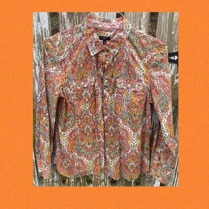 Talbots Petite Paisley print top